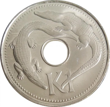 Монета Папуа-Нова Гвінея 1 кіна 2009 UNC Крокодили (KM#6b)