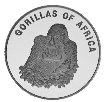 Монета Уганда 1000 шиллингов 2003 Proof Гориллы Африки - Горилла сидит