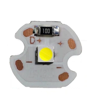 Светодиодный LED-модуль 1Вт, 14мм, 3/5В, теплый белый