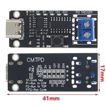 PD триггер универсальный с кнопкой 5/9/12/15/20 V USB Type-C PD 2.0/3.0 QC2.0/QC3.0 AFC