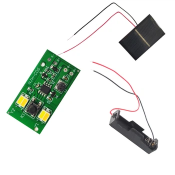 Модуль для лампы на солнечной батареи, 4 LED (2 белый + 2 теплый белый), 1.2В, 8 режимов