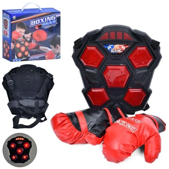 Боксерский набор Boxing Gear электронный бокс, детский жилет, подсветка, музыка, звук, перчатки (B 4014)