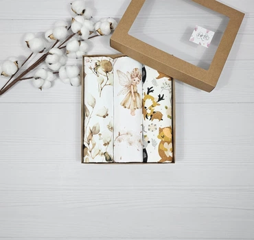 Набор для новородженных: 3 непромокаемых пеленки a.l.babybox Феи Коричневный
