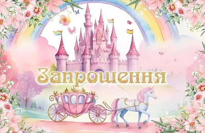 Запрошення на день народження "Замок принцессы" 10 шт
