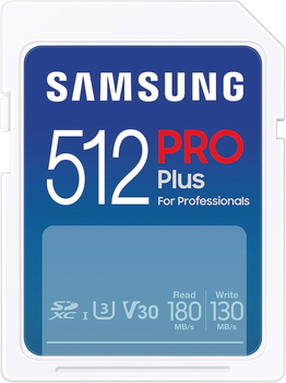 Карта памяти Samsung Pro Plus SDXC 512GB V30 Class 10 UHS-I White (MB-SD512S/EU)