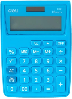Калькулятор Deli 1122Е Голубой 12 разрядный 120х86х30 см Vivid (6935205368362)