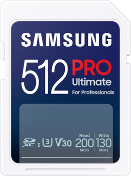 Karta pamięci Samsung Pro Ultimate SDXC 512GB UHS-I U3 V30 + czytnik (MB-SY512SB/WW)