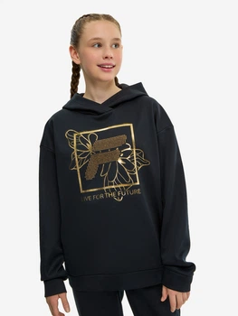 Дитяче худі для дівчинки Fila 134533FLA-99 134-140 см Чорне (2999002594519_0990056565281)