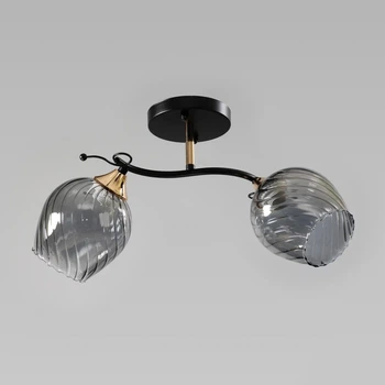 Люстра стельова на 2 плафони Sneha (9968675031/2 BLACK+GOLD)