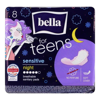 Гігієнічні прокладки Bella for Teens Sensitive night 8 шт