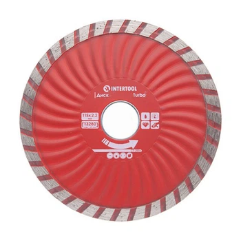 Диск алмазный отрезной по бетону TURBO 115х2.2х7х22 мм Intertool