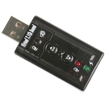 USB Звуковая карта 7.1 3D звук регулятор громкости Black (287247)