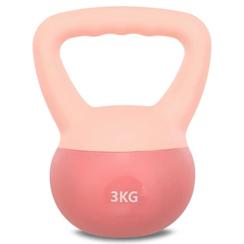 Гиря мягкая 3 кг Поливинилхлорид наполнитель песок Zelart SOFT KETTLEBELL цвет розовый FI-0122-3