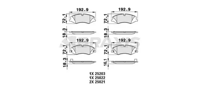 Комплект тормозных колодок LAND ROVER, BRAXIS (AA0248)