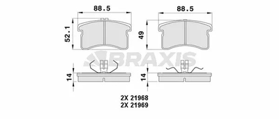 Комплект тормозных колодок DAIHATSU CUORE, BRAXIS (AA0330)