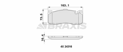 Комплект тормозных колодок BMW 1, BRAXIS (AA0437)