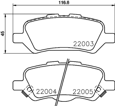 Комплект гальмівних колодок TOYOTA VENZA, NISSHINBO (NP1126)
