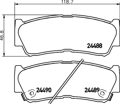 Комплект гальмівних колодок MAXUS D90, CHANGFENG Q6, INOKOM SANTA, NISSHINBO (NP6011)