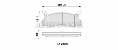 Комплект гальмівних колодок DAIHATSU CHARADE, DAIHATSU GRAN, BRAXIS (AA0426)