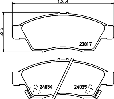 Комплект гальмівних колодок SUZUKI (CHANGHE), SUZUKI LIANA, NISSHINBO (NP9013)