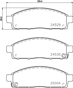 Комплект гальмівних колодок NISSAN (ZHENGZHOU), MITSUBISHI (SOUEAST), RAM 1200, NISSHINBO (NP3016SC)