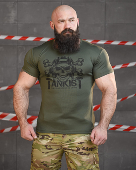 Тактическая потоотводящая футболка Танкист 3XL олива (91163)