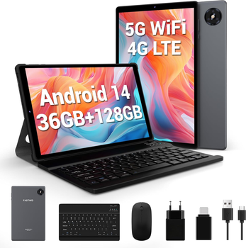 Планшет 10.1" Full HD FASTWD M820 12+24/128Gb 4G 2-SIM 8 ядер Android 14 8000 mAh Grey