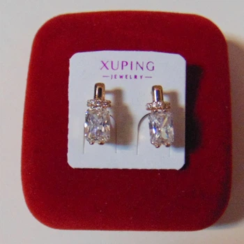 Серьги с цирконами Xuping 12х5 мм кс238