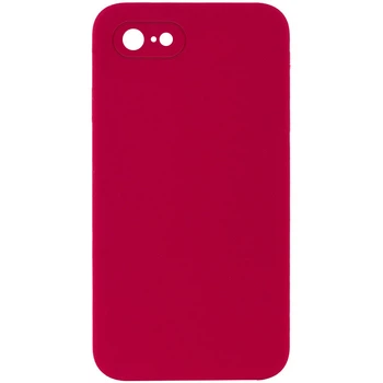 Чохол Silicone Case Square Full Camera Protective (AA) NOLOGO для Apple iPhone 6/6s (4.7") Червоний / Rose Red
