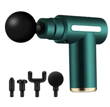 Перкуссионный массажер - пистолет для тела поративный, MASSAGE GUN Зеленый