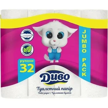 Туалетний папір Диво білий 18г/м 2 шари 32 шт