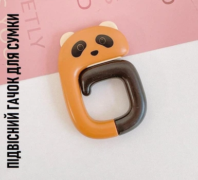 Милий підвісний G-подібний гачок для сумки/рюкзака Orange Panda пластиковий складний утримувач - органайзер на стіл/в шафу, чорний з помаранчевим (99307043)