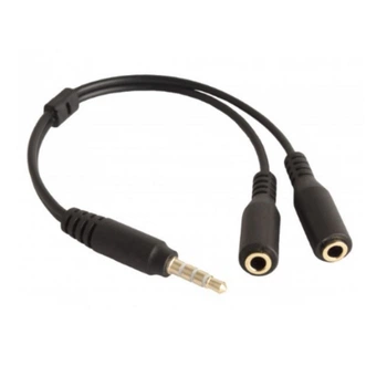 Розділювач Аудіо виходу Aux 3.5mm (Male) to 2Aux 3.5mm (Female) Колір Чорний