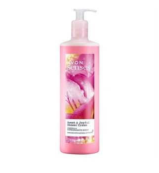 Увлажняющий крем - гель для душа Avon Senses Счастливые моменты Sweet & Joyful Shower Creaml с фрезией т гранатом (Freesia & pomegranate scent) 720мл