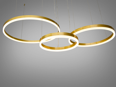 LED люстра на тросах, цвет бронза, 105W на 15м2 1029-600+400+300BR-LS