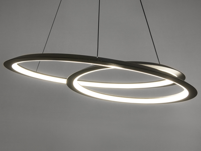 Подвесная LED люстра в коридор, чёрная, 80W на 12м2 6113-600BK-LS
