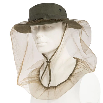 Антимоскітна сітка на головний убір US MUSQUITO HEAD NET WITH RUBBER BAND Оливкова
