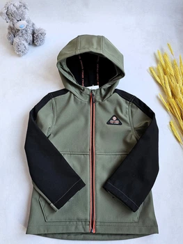 Детская куртка софтшел на флисе водонепроницаемая C&A 104 см Softshell зеленый 475153