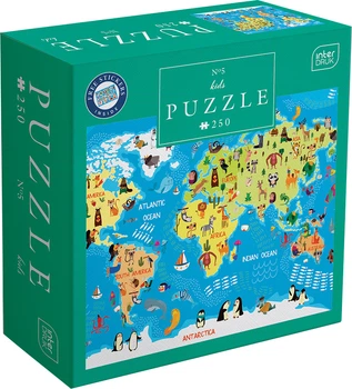 Пазлы трехслойные Interdruk Kids World Map 5 48х33 см 250 шт (368966)