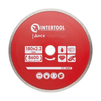 Диск алмазный отрезной для плитки сплошной 180х2.2х5х22 мм Intertool