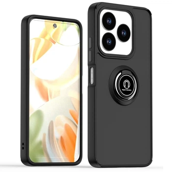 Чехол Fiji Colorframe для ZTE Blade A75 матовый бампер с кольцом подставкой Black