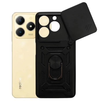 Чехол Fiji Camera Defence для Realme Note 60 (RMX3933) бампер с защитой камеры и подставкой Black