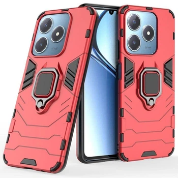 Чехол Fiji Ring для Realme Note 60x бронированный бампер с кольцом подставкой красный