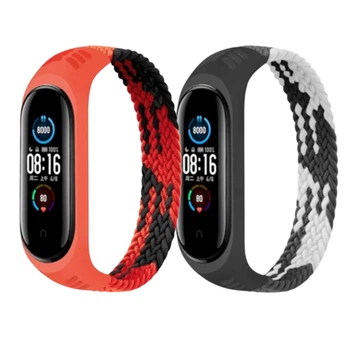 Комплект тканинних монобраслетів Braided Solo Loop MRK Duo Set 03 для фітнес браслета Xiaomi Mi Band 6/5/4/3 (S) 150mm два ремінці (mrk2789)