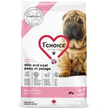 Сухой корм для щенков всех пород 1st Choice Puppy Skin and Coat с ягненком и рыбой