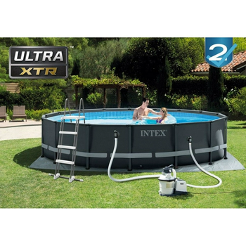 Каркасный бассейн Intex 26330 Ultra Frame 549х132 см с песочным насосом, тентом, подстилкой и лестницей