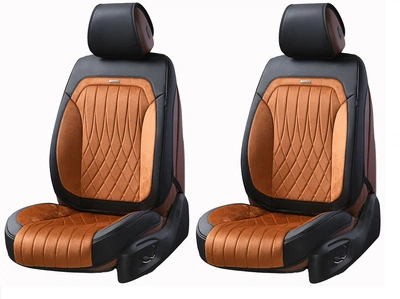 Чехлы на передние сиденья автомобиля 3D экокожа и алькантара Elegant Modena EL 700 235 коричневого цвета