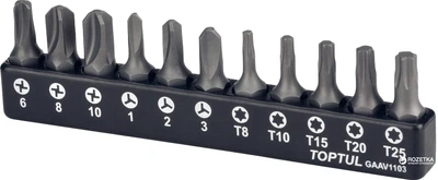 Набор бит Toptul 1/4" 11 предметов (GAAV1103)