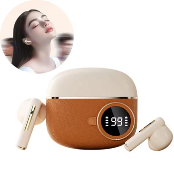 Бездротові Hi Fi стерео навушники Auriculares з Bluetooth водонепроникна гарнітура + чохол з індикатором заряду, коричневий (99561732)