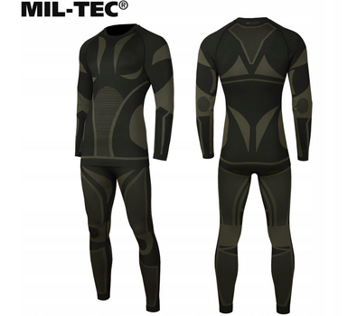 Термоактивна тактична білизна Mil-Tec 4-Way Stretch Performance Black S/M